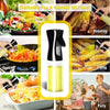 Oil spray bottle spraying oil on food in a pan
