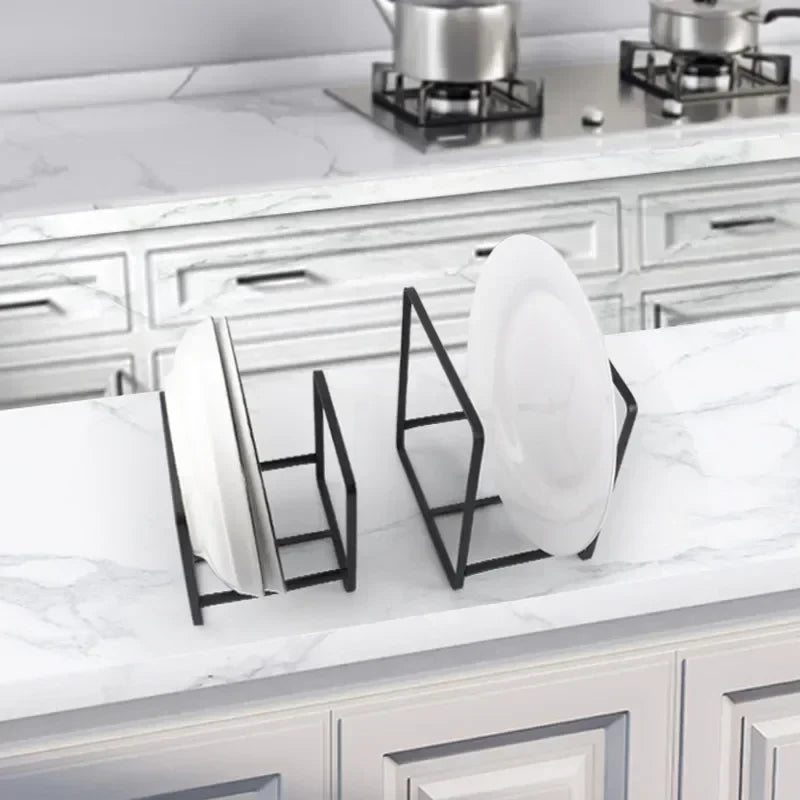 Plate storage rack in black, large size