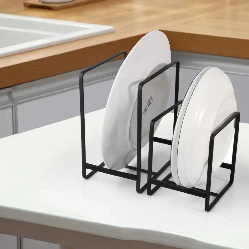 Close-up of stackable plate rack design
