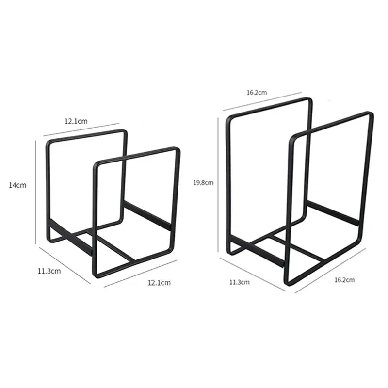 Kitchen cabinet plate storage rack holding stacked plates