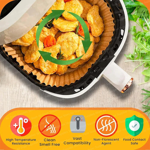 Air fryer parchment paper liners in air fryer basket