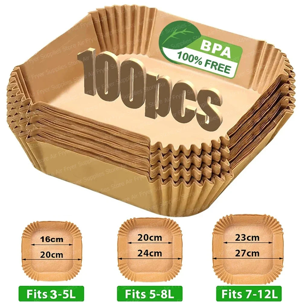 Air fryer parchment paper liners, pre-cut 16cm, 100 pack