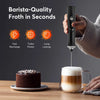 Milk frother creating smooth coffee foam