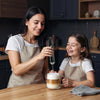Milk frother wand in white with extra whisk