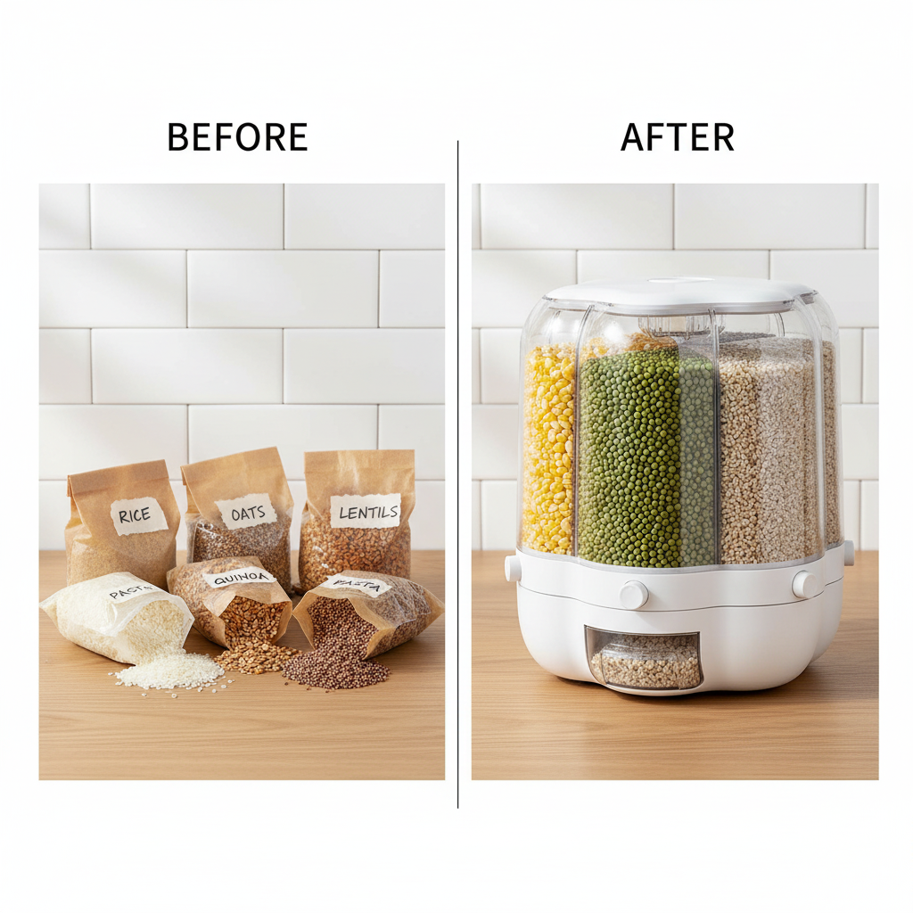 Before and after pantry organization infographic