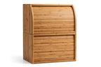 Bamboo Bread Box - Double-Layer Roll-Top Bread Storage