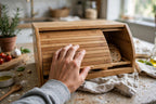 Bamboo Bread Box - Double-Layer Roll-Top Bread Storage