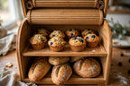 Bamboo Bread Box - Double-Layer Roll-Top Bread Storage