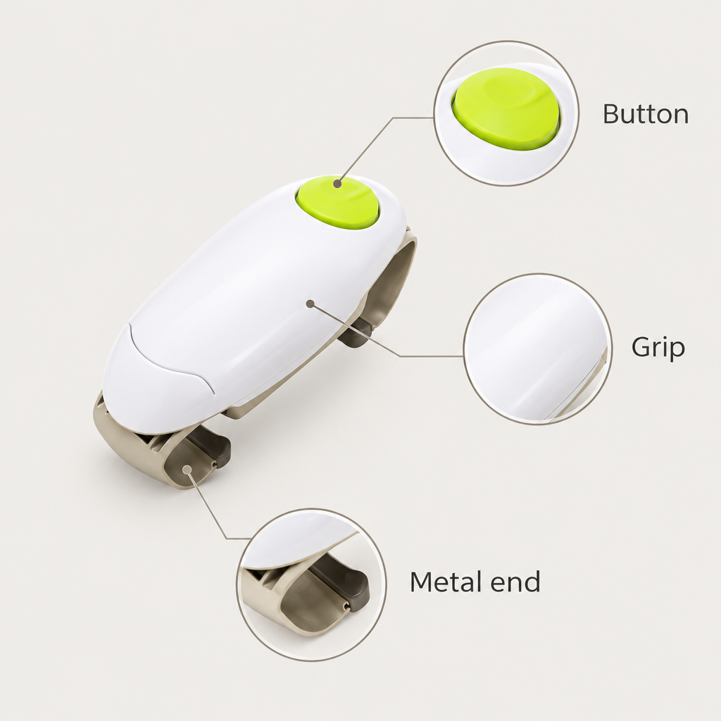 Button, grip, and metal-end infographic