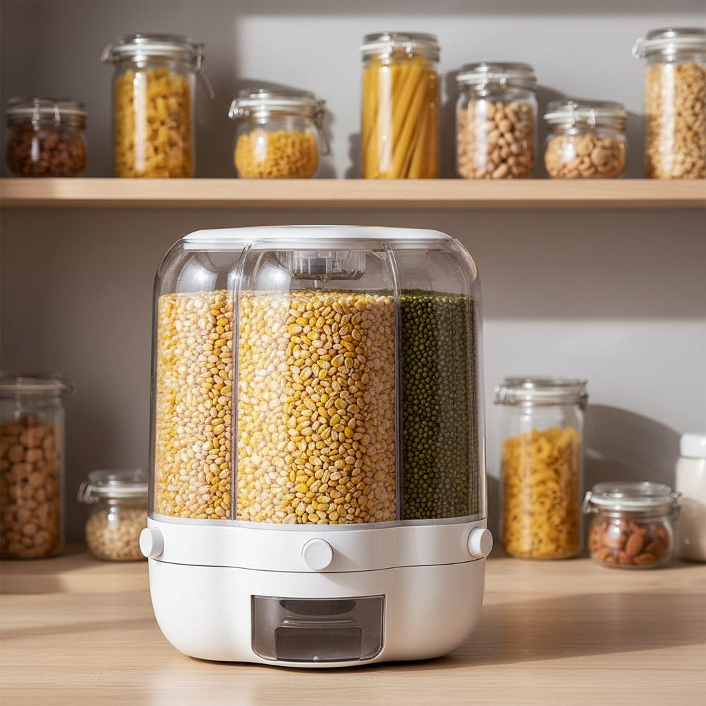 Grain dispenser in an organized pantry