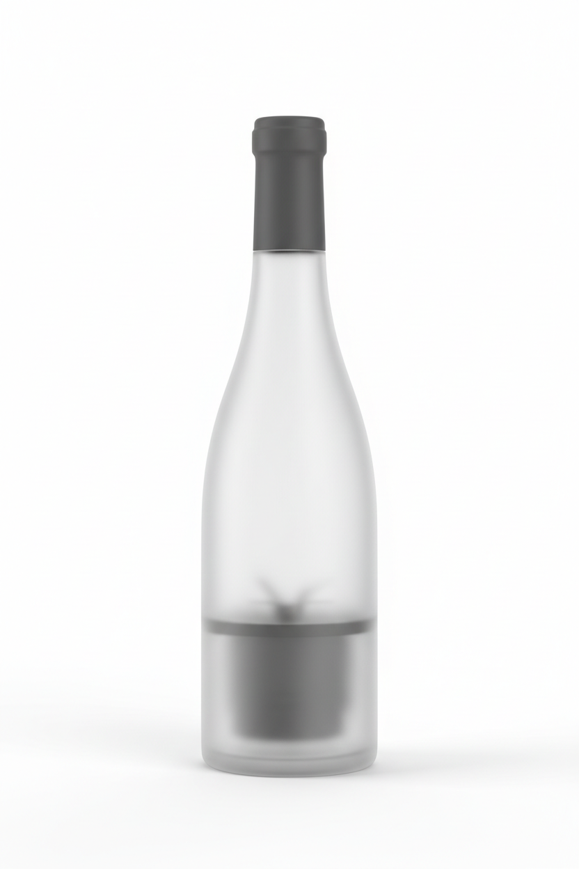 Wine-bottle shaped personal blender on white background