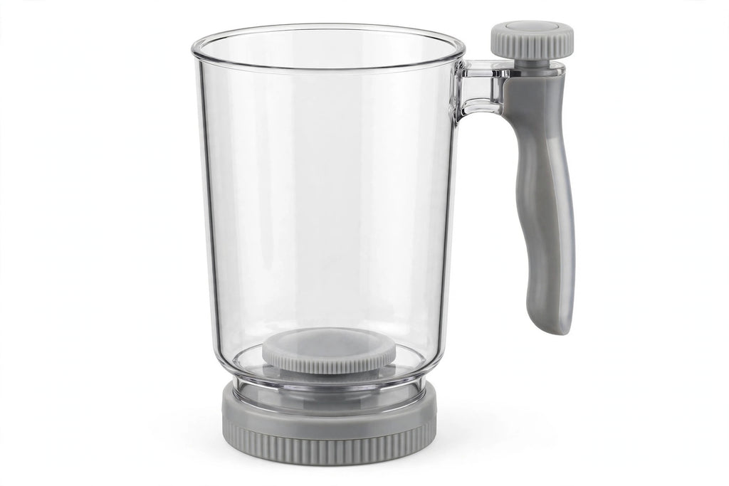 Adjustable Measuring Cup with Push-Up Base for Sticky Ingredients