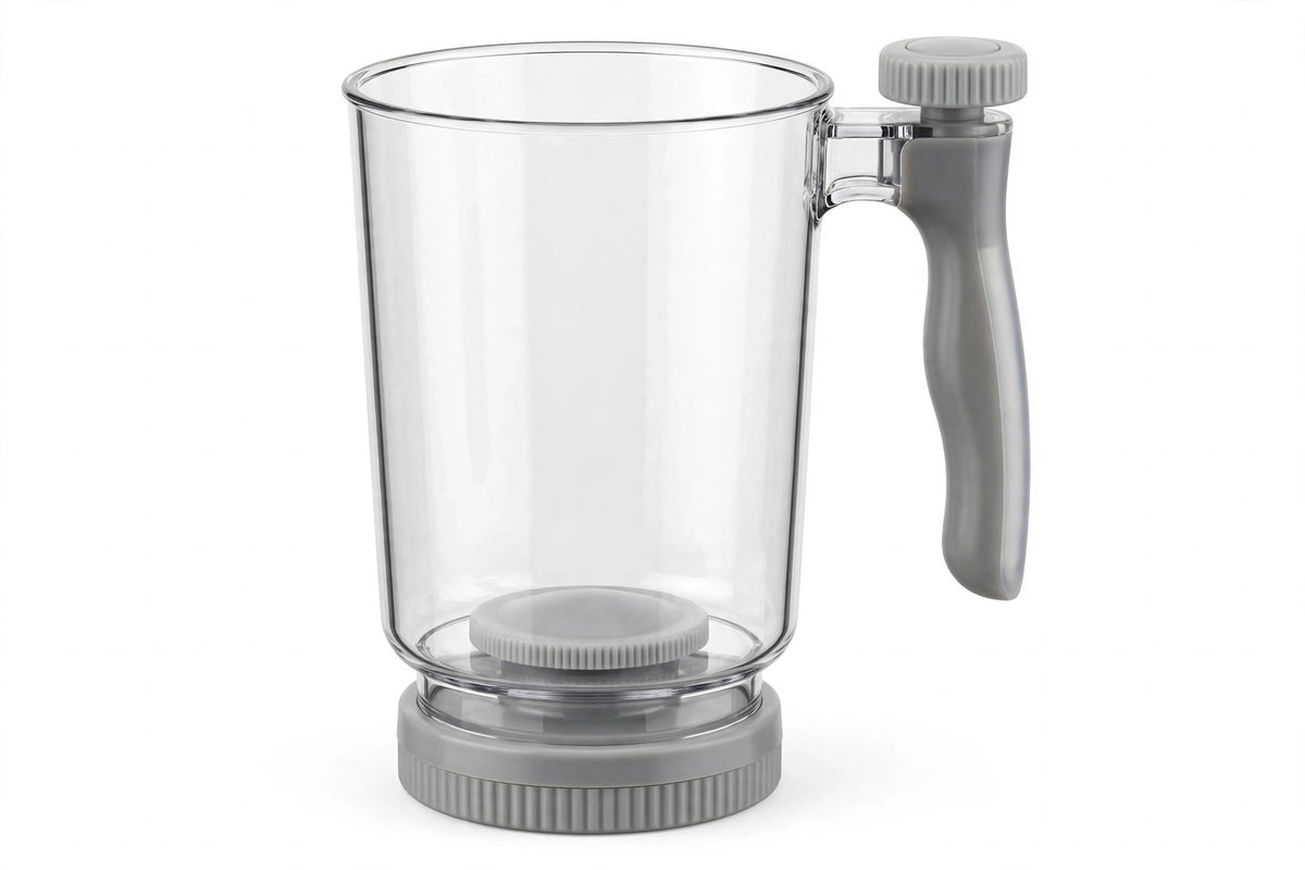 Adjustable Measuring Cup with Push-Up Base for Sticky Ingredients