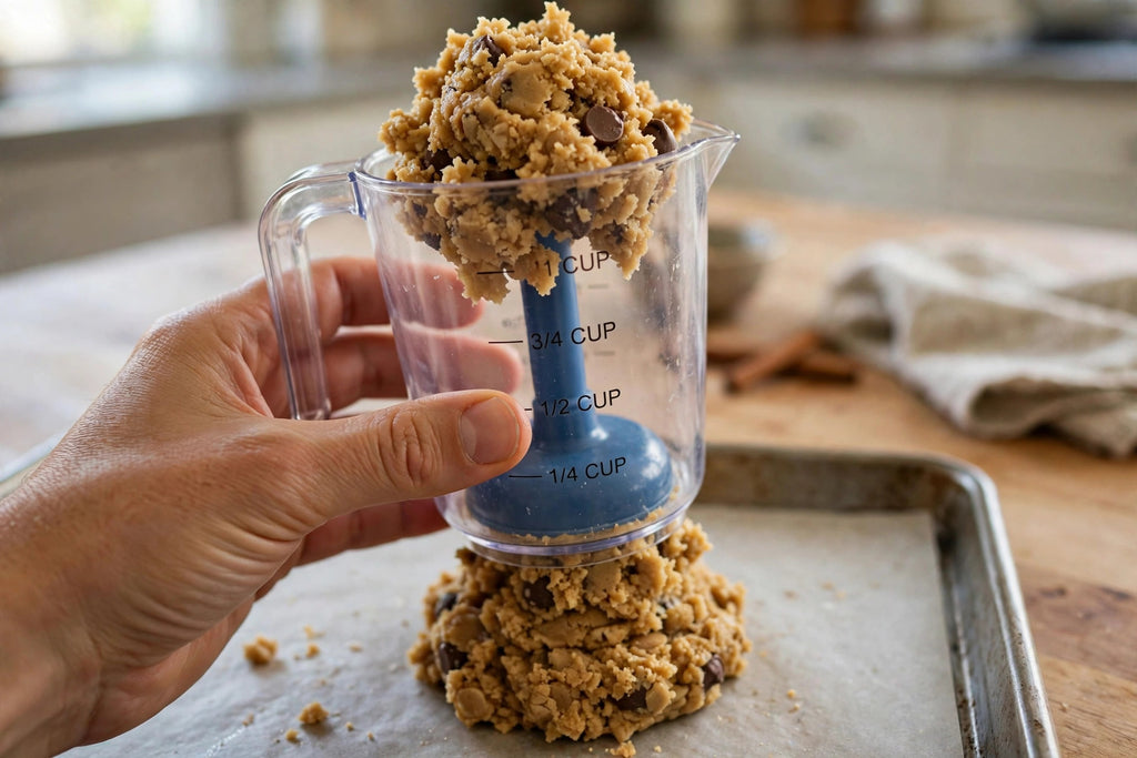 Adjustable Measuring Cup with Push-Up Base for Sticky Ingredients
