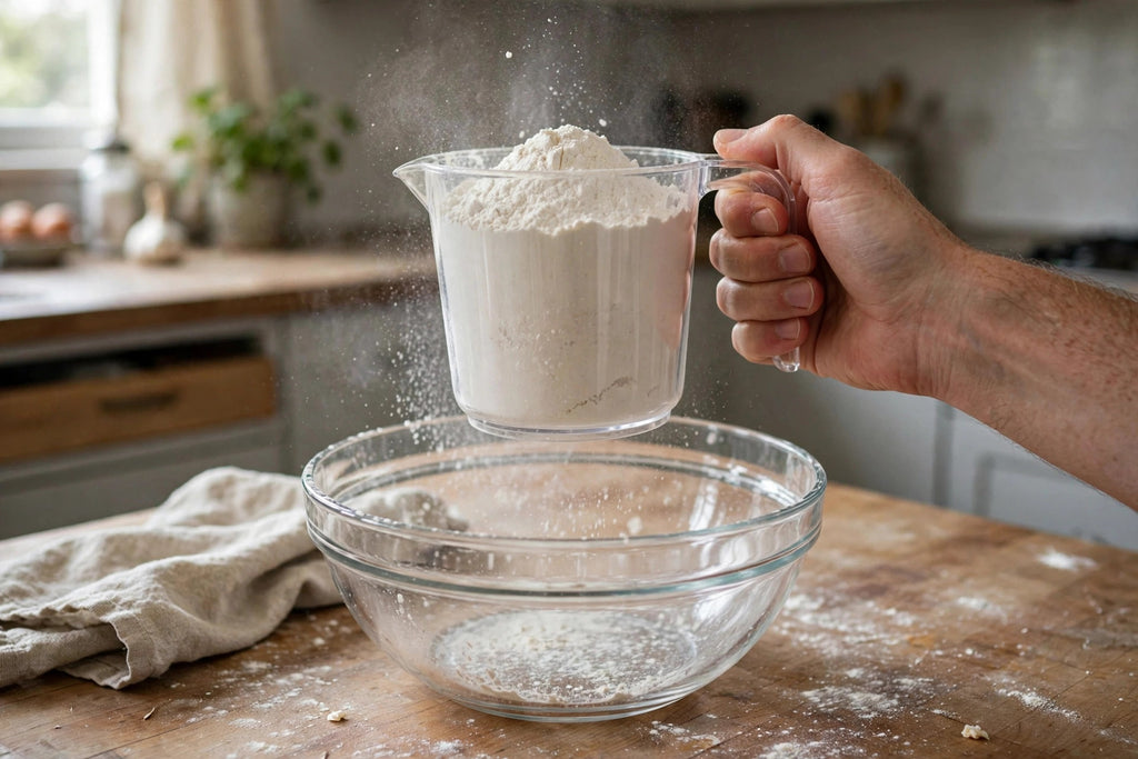 Adjustable Measuring Cup with Push-Up Base for Sticky Ingredients