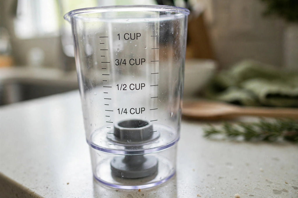 Adjustable Measuring Cup with Push-Up Base for Sticky Ingredients
