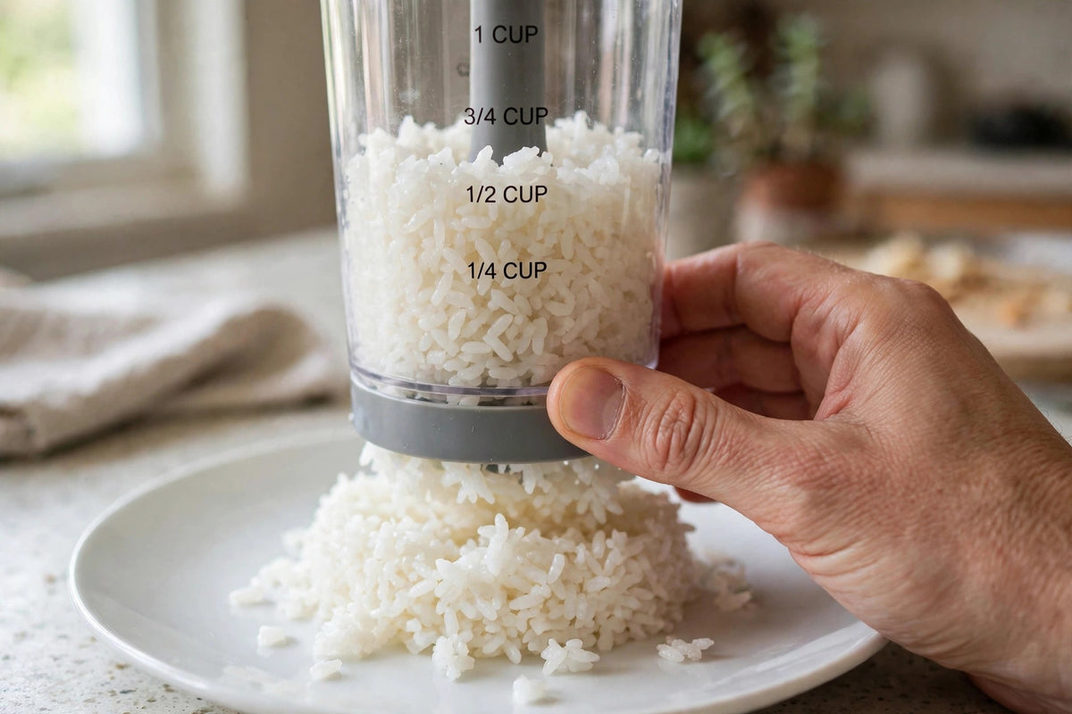 Adjustable Measuring Cup with Push-Up Base for Sticky Ingredients