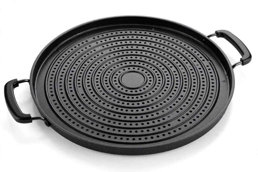 Round Air Fryer Crisper Grill Pan – Non-Stick Perforated Tray