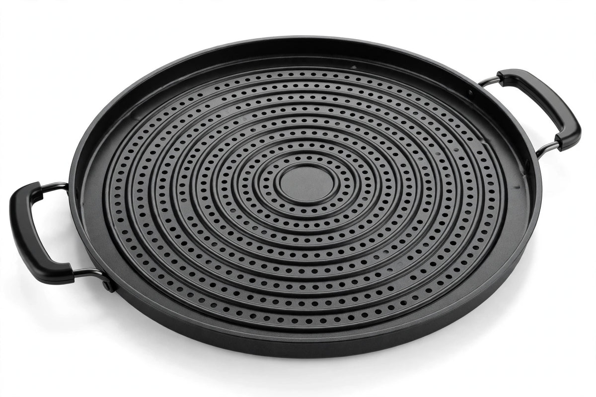 Round Air Fryer Crisper Grill Pan – Non-Stick Perforated Tray