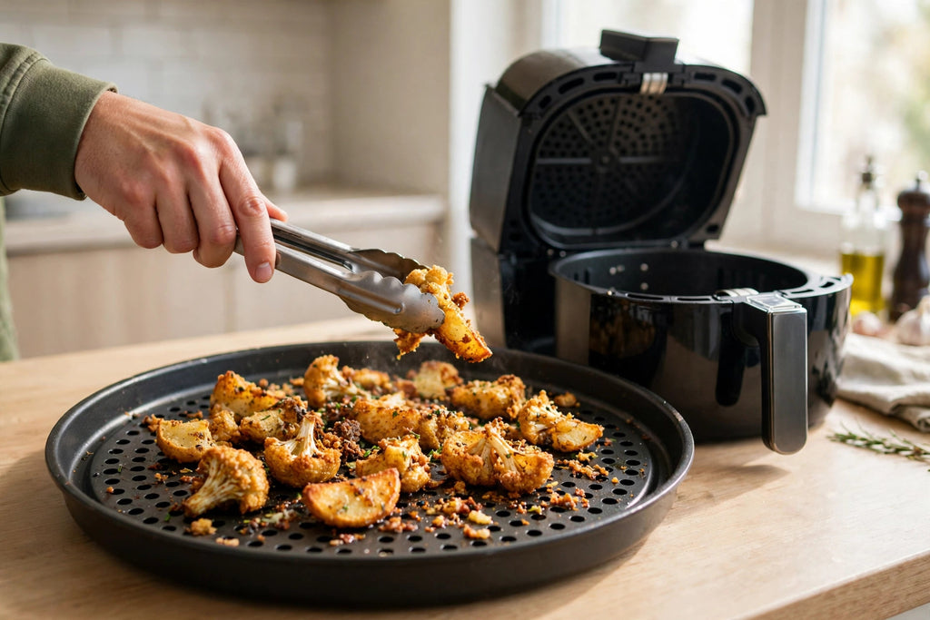 Round Air Fryer Crisper Grill Pan – Non-Stick Perforated Tray