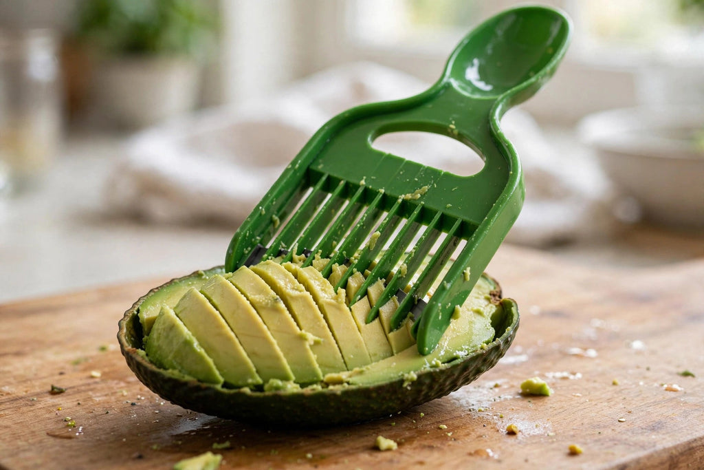 3-in-1 Avocado Slicer - slicing action close-up