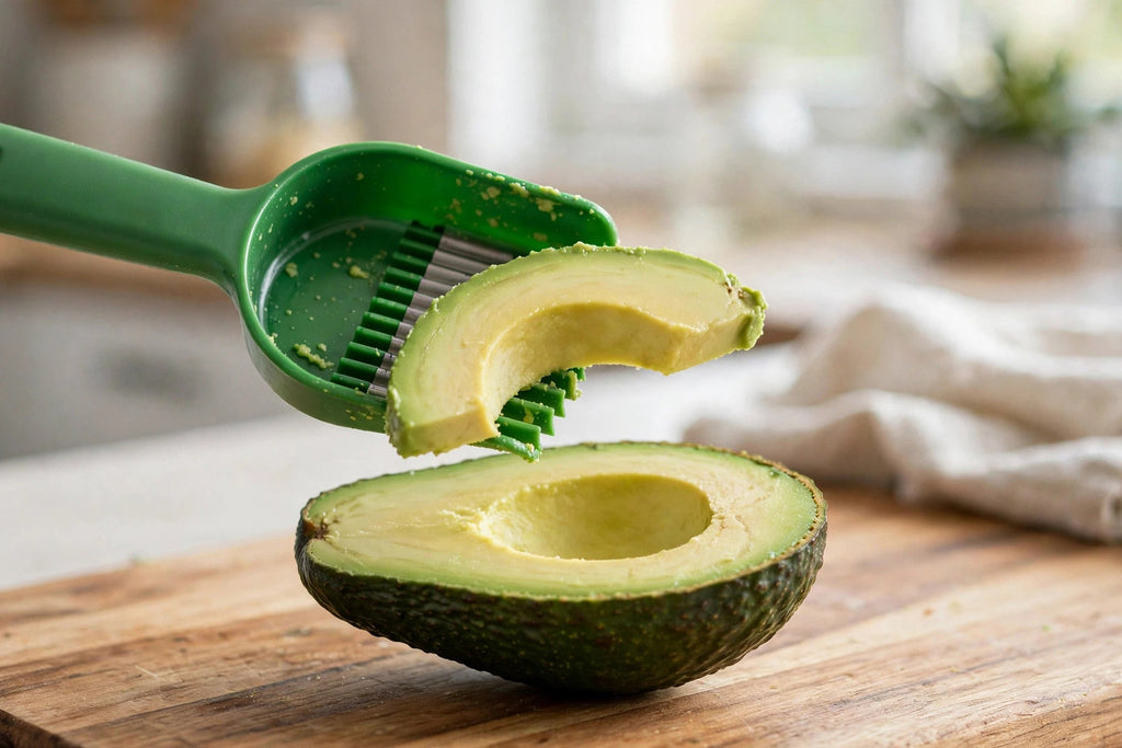 3-in-1 Avocado Slicer - scooping action