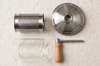 Butter Mill Grater - stainless steel parts flat lay