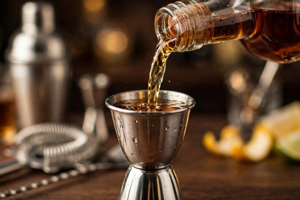Cocktail Shaker Bar Tool Set - Stainless Steel - jigger measuring spirits