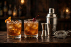 Cocktail Shaker Bar Tool Set - Stainless Steel - two finished cocktails