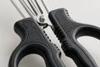 5-Blade Herb Scissors with Cleaning Comb - Stainless Steel - ergonomic handle close-up
