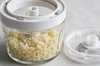USB Rechargeable Mini Food Chopper - Electric - freshly minced garlic close-up