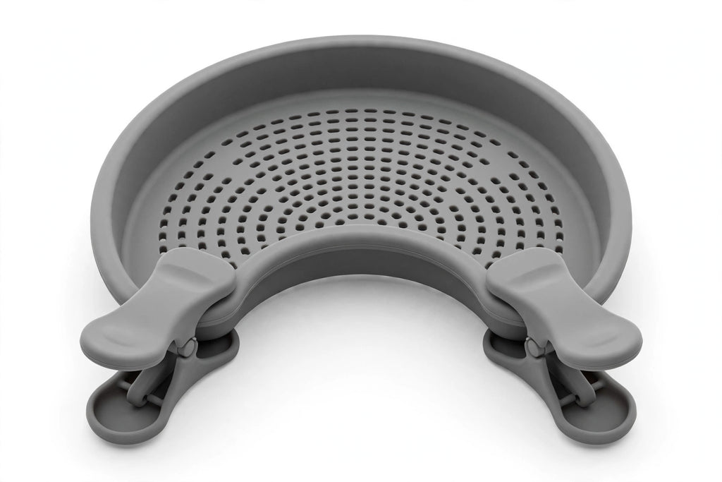 Clip-On Silicone Pot Strainer – Snap-On Pasta & Veggie Drainer