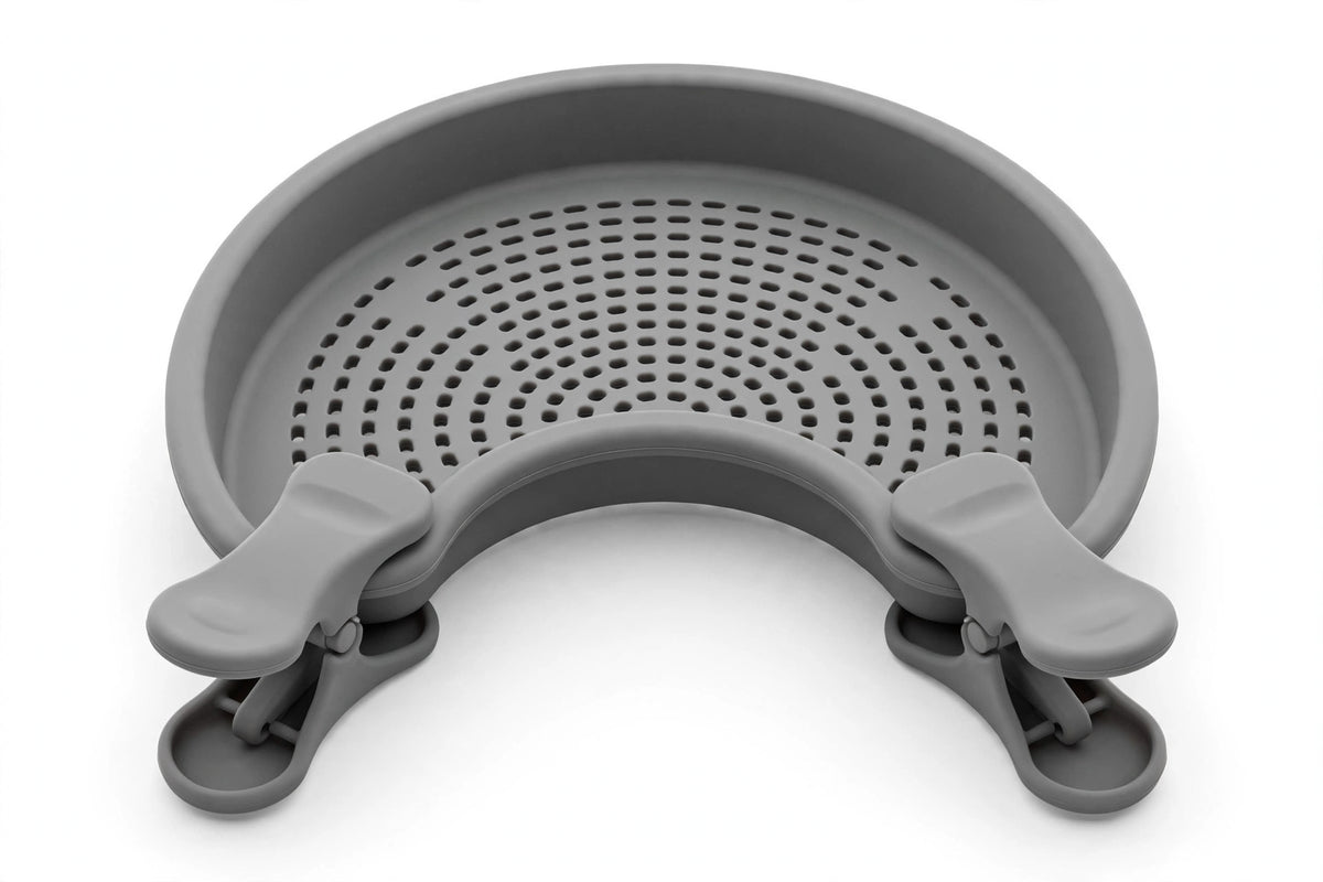 Clip-On Silicone Pot Strainer – Snap-On Pasta & Veggie Drainer