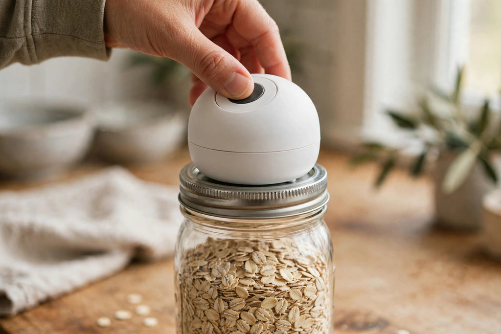 Electric Mason Jar Vacuum Sealer – One-Touch Rechargeable Food Saver