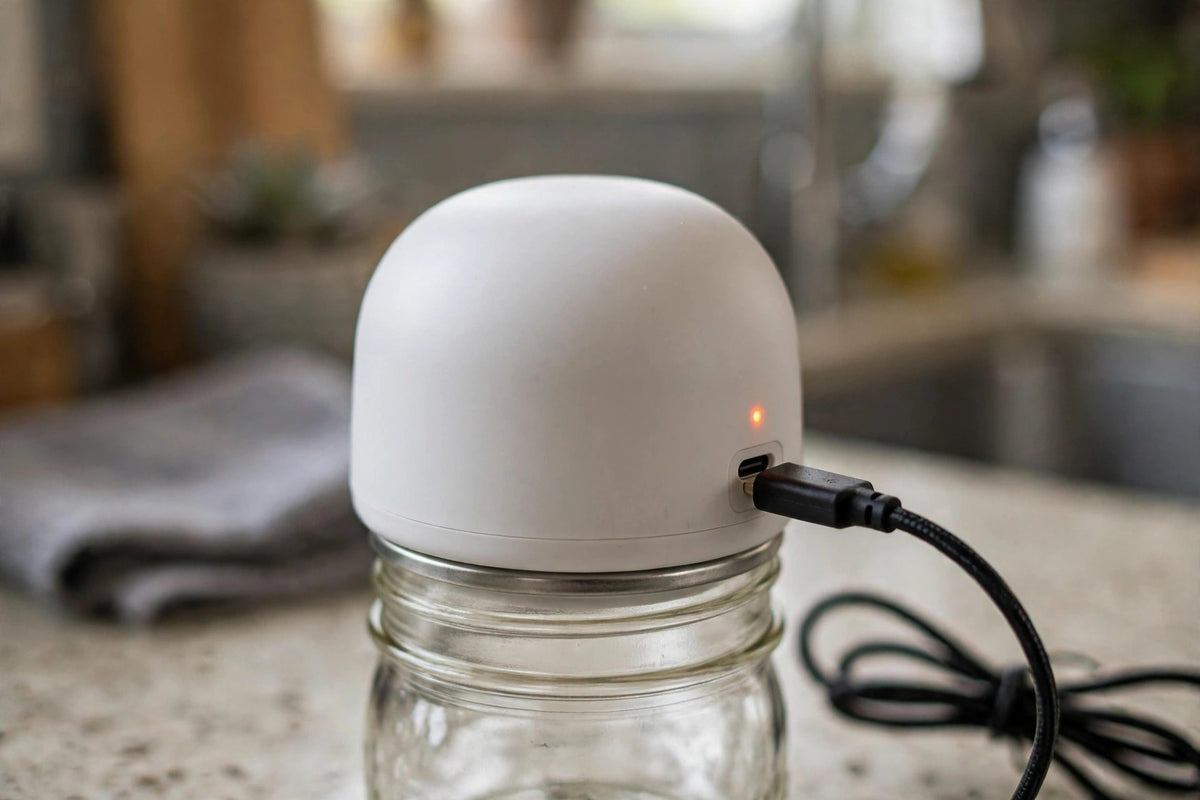 Electric Mason Jar Vacuum Sealer – One-Touch Rechargeable Food Saver