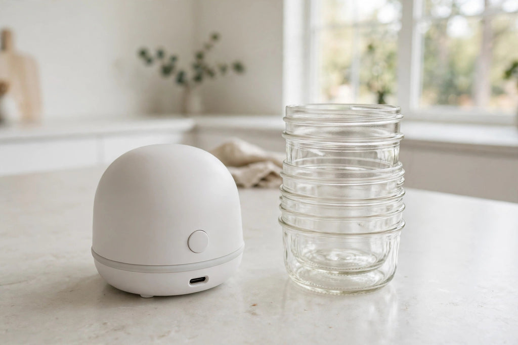 Electric Mason Jar Vacuum Sealer – One-Touch Rechargeable Food Saver