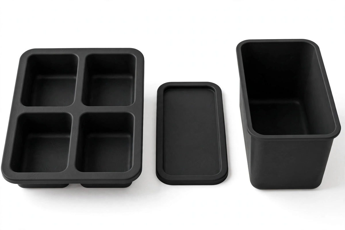 Silicone Ice Cube Tray with Lid & Bin – Large Tumbler-Size Ice Maker