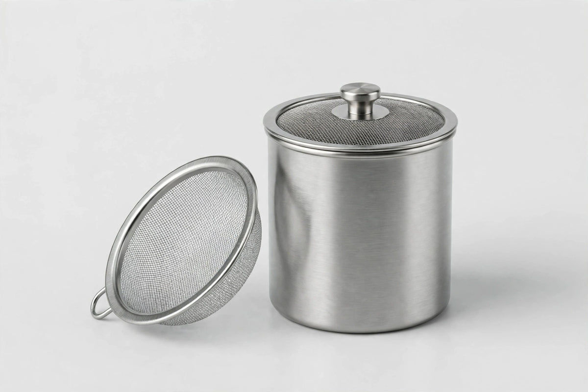 Bacon Grease Keeper with Fine-Mesh Strainer - photo 1