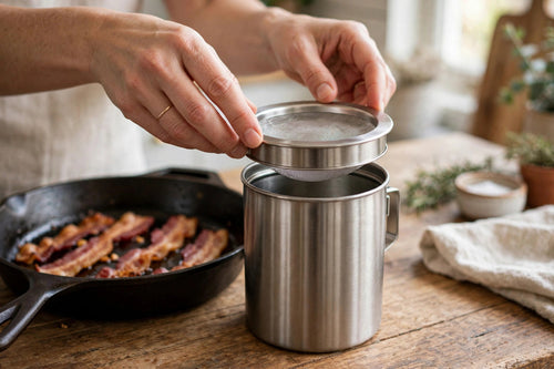 Bacon Grease Keeper with Fine-Mesh Strainer - photo 2