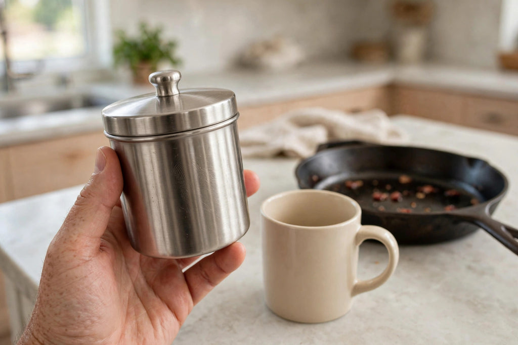 Bacon Grease Keeper with Fine-Mesh Strainer - photo 4