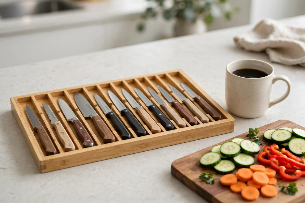 In-Drawer Bamboo Knife Organizer Dock - photo 4