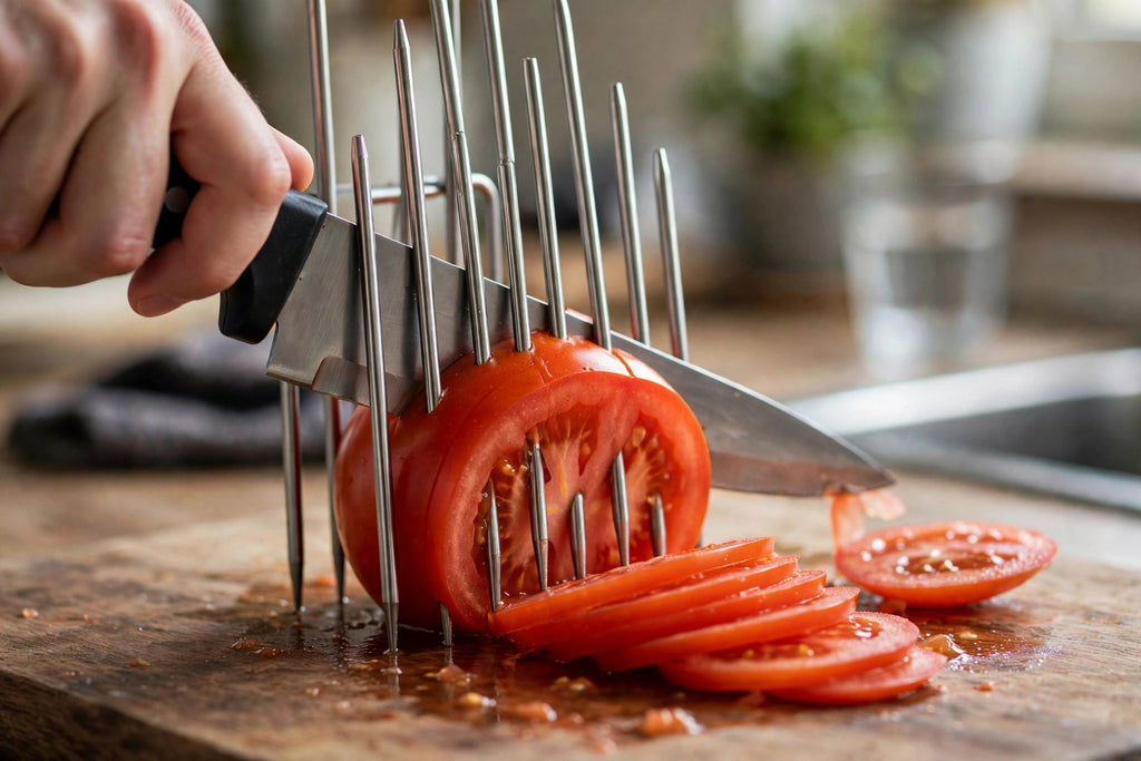 Onion Holder Slicer – Stainless Vegetable Slice Guide
