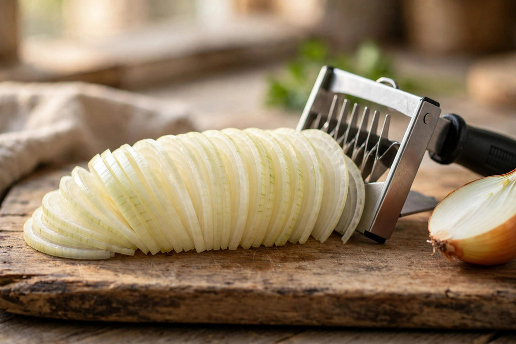 Onion Holder Slicer – Stainless Vegetable Slice Guide