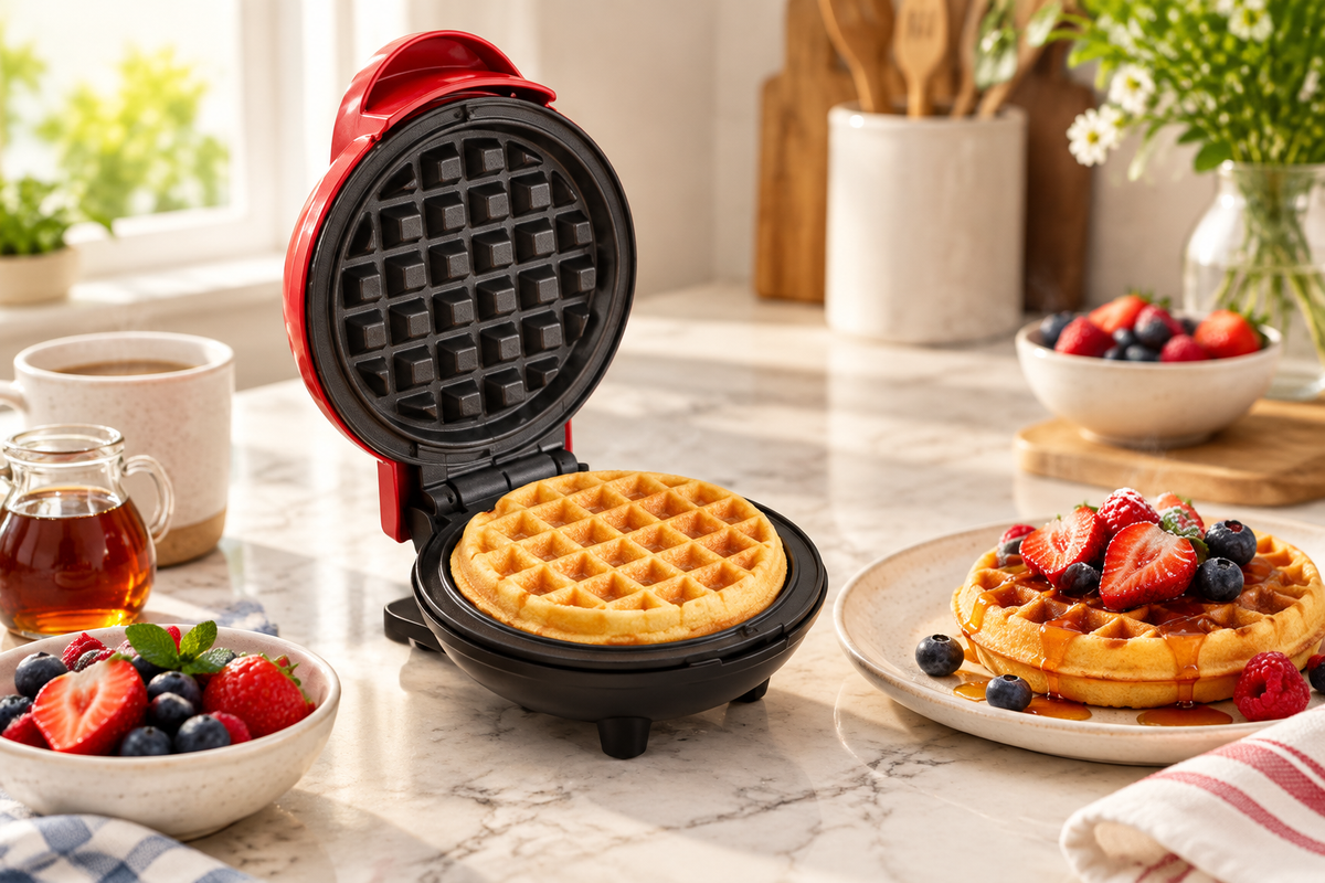 Mini waffle maker lifestyle photo