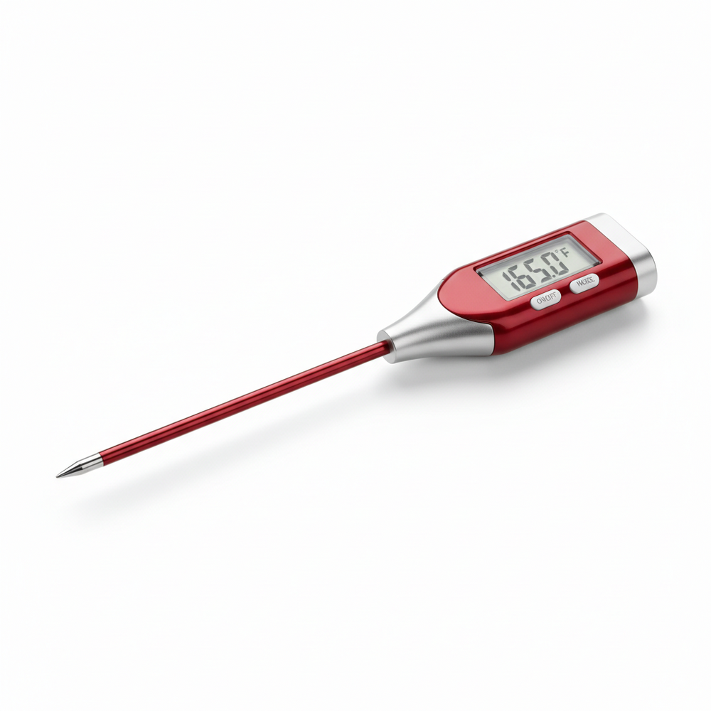 Instant read digital meat thermometer with LCD display