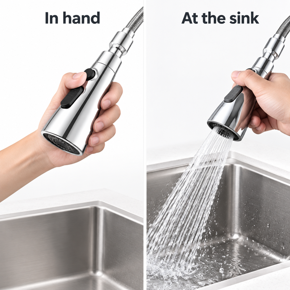 Sprayer at the sink infographic