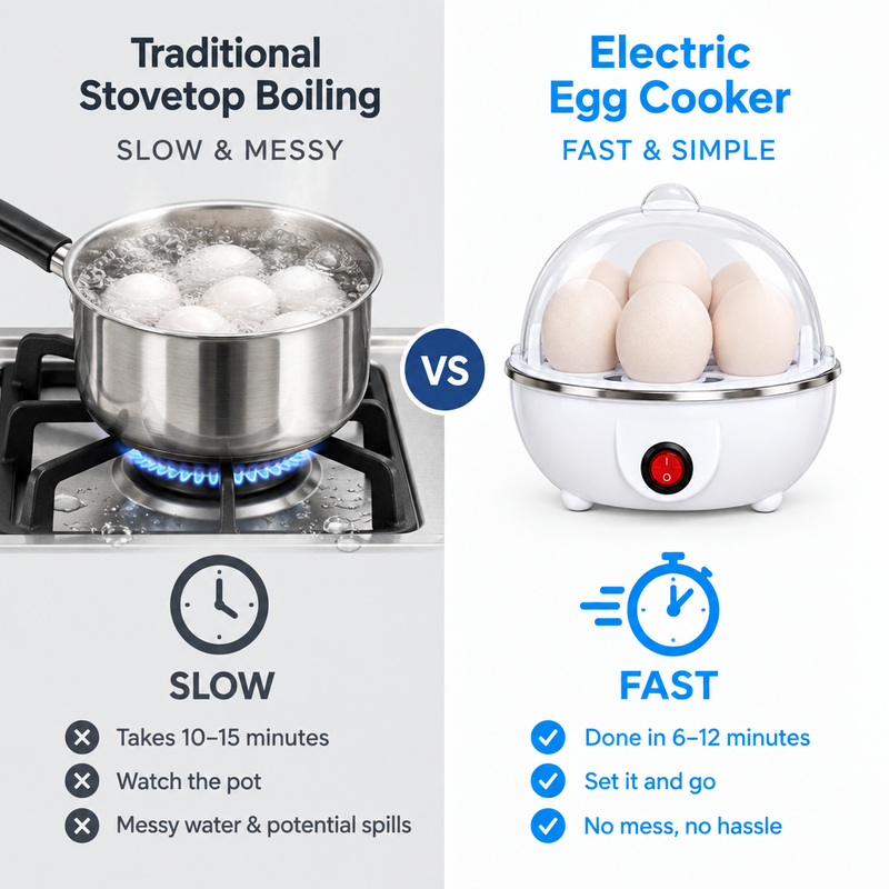 Stovetop vs egg cooker comparison