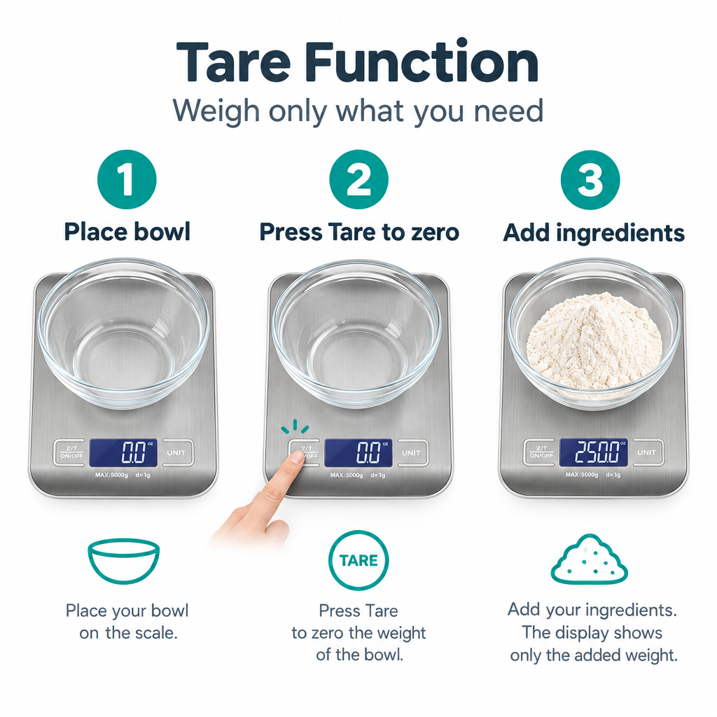 Tare steps infographic