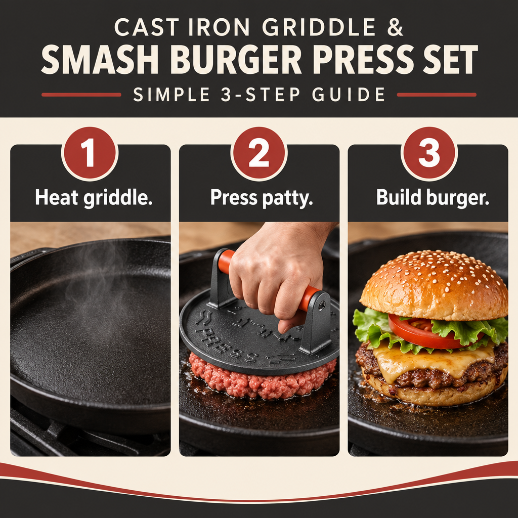 Three-step use infographic