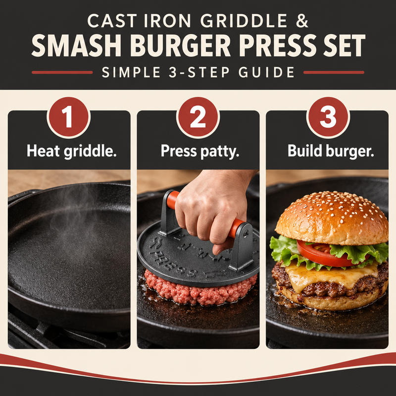 Three-step use infographic